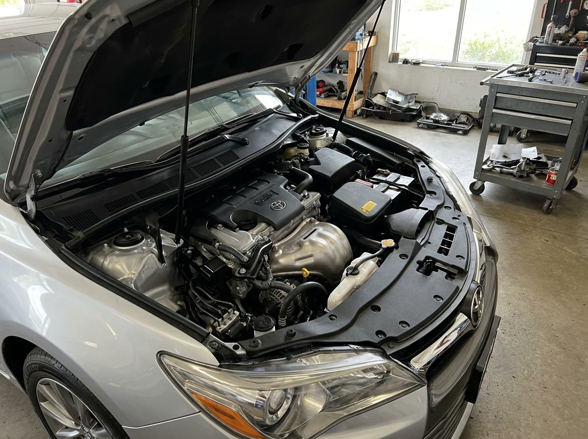Clean engine bay after service