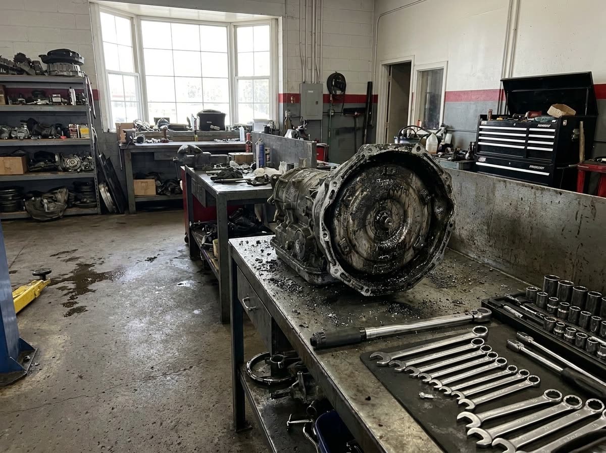 Transmission disassembled before rebuild