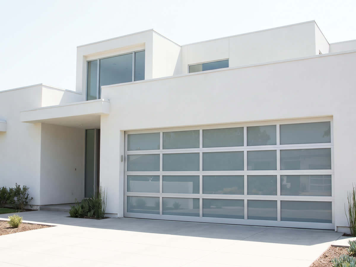 Full-view aluminum and glass garage door