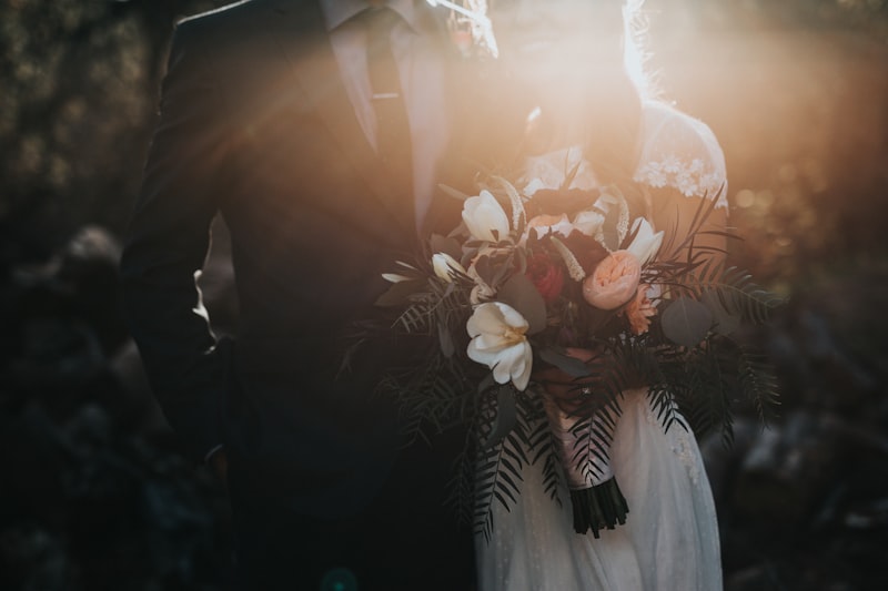 Golden hour wedding romance