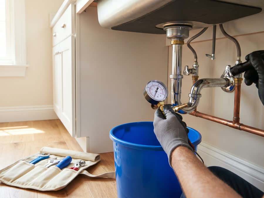 Pressure test on a vanity feed